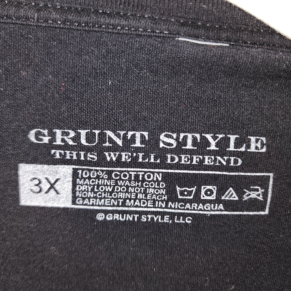 Grunt Style Black Tee with Red Graphic - Picture 3 of 3
